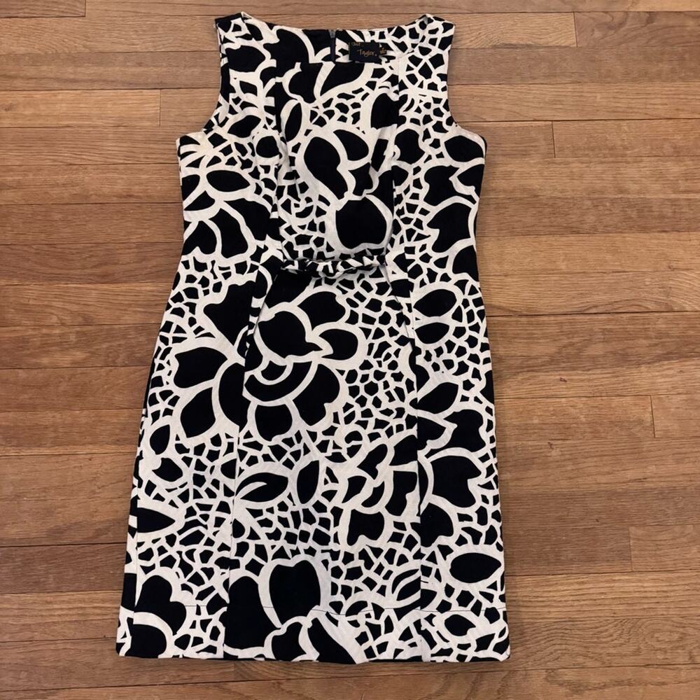 Just ... Taylor black white mini shift dress size 8
b74
